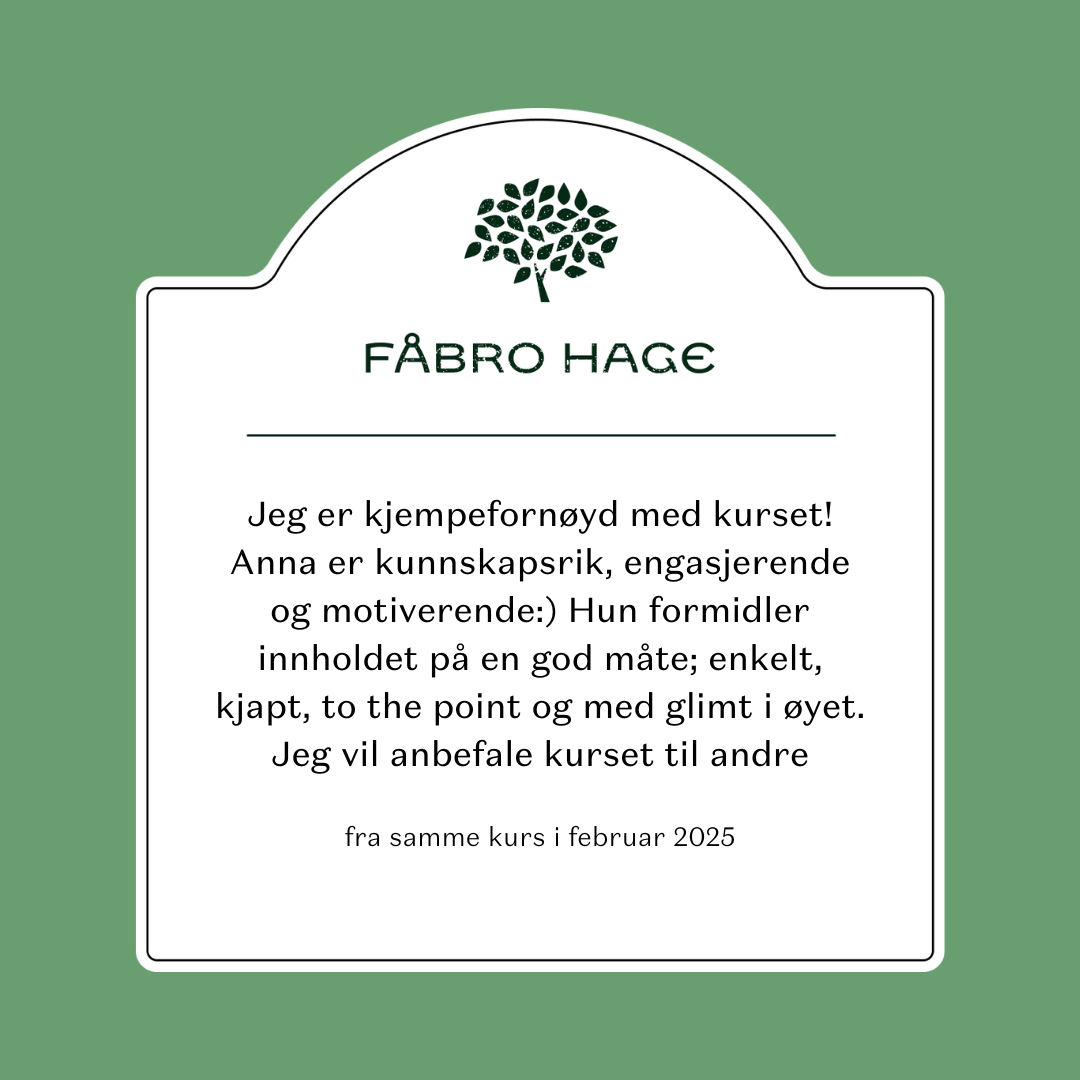 Kurs i å lage kjøkkenhage / 3. april / Fåbro Hage